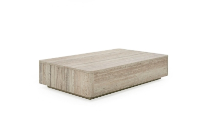 Picture of Nova Domus Roma - Modern Faux Travertine Rectangular Coffee Table