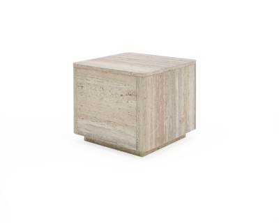 Picture of Nova Domus Roma - Modern Faux Travertine Square End Table