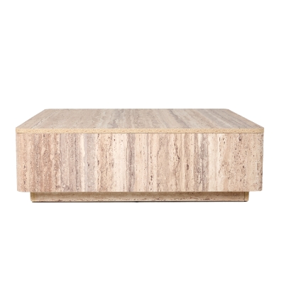 Picture of Nova Domus Roma - Modern Faux Travertine Square Coffee Table