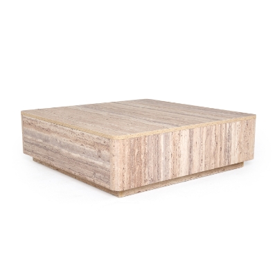 Picture of Nova Domus Roma - Modern Faux Travertine Square Coffee Table