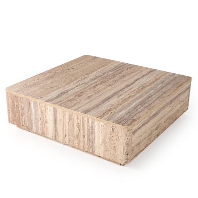 Picture of Nova Domus Roma - Modern Faux Travertine Square Coffee Table