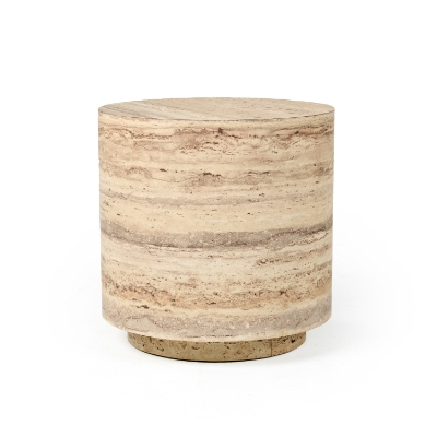 Picture of Nova Domus Roma - Modern Faux Travertine Round End Table