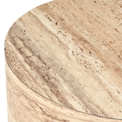 Picture of Nova Domus Roma - Modern Faux Travertine Round End Table