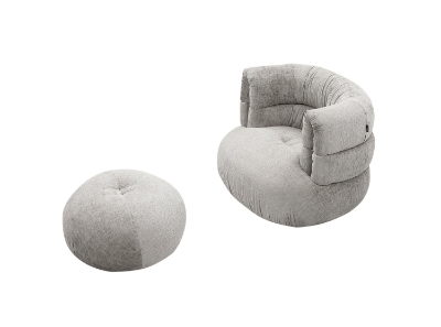 Picture of Divani Casa Shay - Modern Grey Fabric Accent Chair + Ottoman