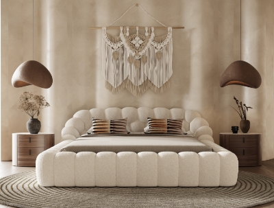 Picture of Divani Casa Yolonda - Modern Off-White Fabric Bed