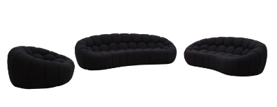 Picture of Divani Casa Yolonda - Modern Curved Black Fabric Sofa Set