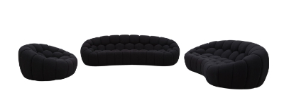 Picture of Divani Casa Yolonda - Modern Curved Black Fabric Sofa Set