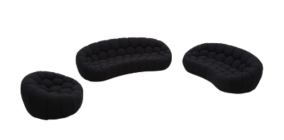 Picture of Divani Casa Yolonda - Modern Curved Black Fabric Sofa Set