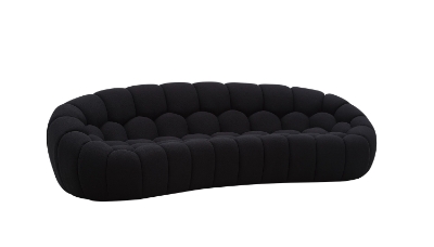 Picture of Divani Casa Yolonda - Modern Curved Black Fabric Sofa