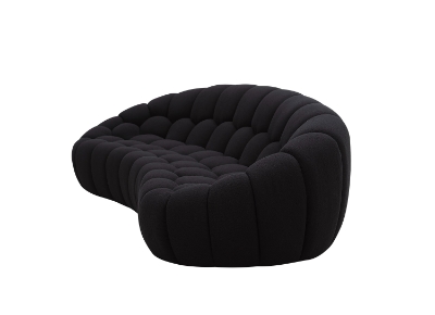 Picture of Divani Casa Yolonda - Modern Curved Black Fabric Sofa