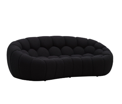 Picture of Divani Casa Yolonda - Modern Curved Black Fabric Loveseat