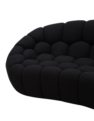 Picture of Divani Casa Yolonda - Modern Curved Black Fabric Loveseat