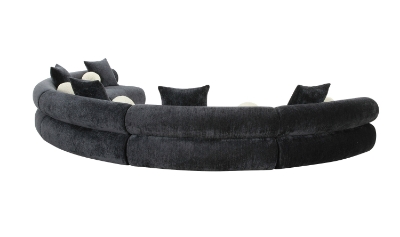 Picture of Divani Casa Simpson - Contemporary Dark Grey Fabric Curved Modular Sectional Sofa with Throw Pillows