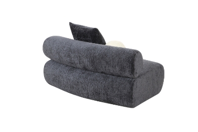 Picture of Divani Casa Simpson - Contemporary Dark Grey Fabric Curved Modular Armless Seat with Throw Pillows