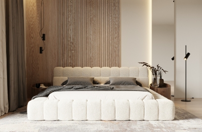 Picture of Divani Casa Tyree - Modern Tufted Off-White Fabric Bed