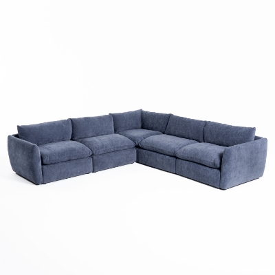 Picture of Divani Casa Kinsey - Modern Blue Fabric Modular Sectional Sofa