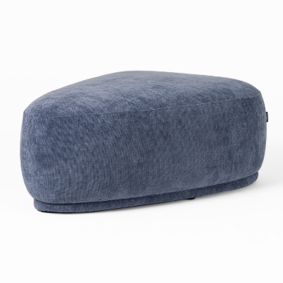 Picture of Divani Casa Kinsey - Modern Blue Large River Rock Ottoman