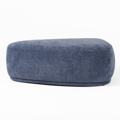 Picture of Divani Casa Kinsey - Modern Blue Large River Rock Ottoman