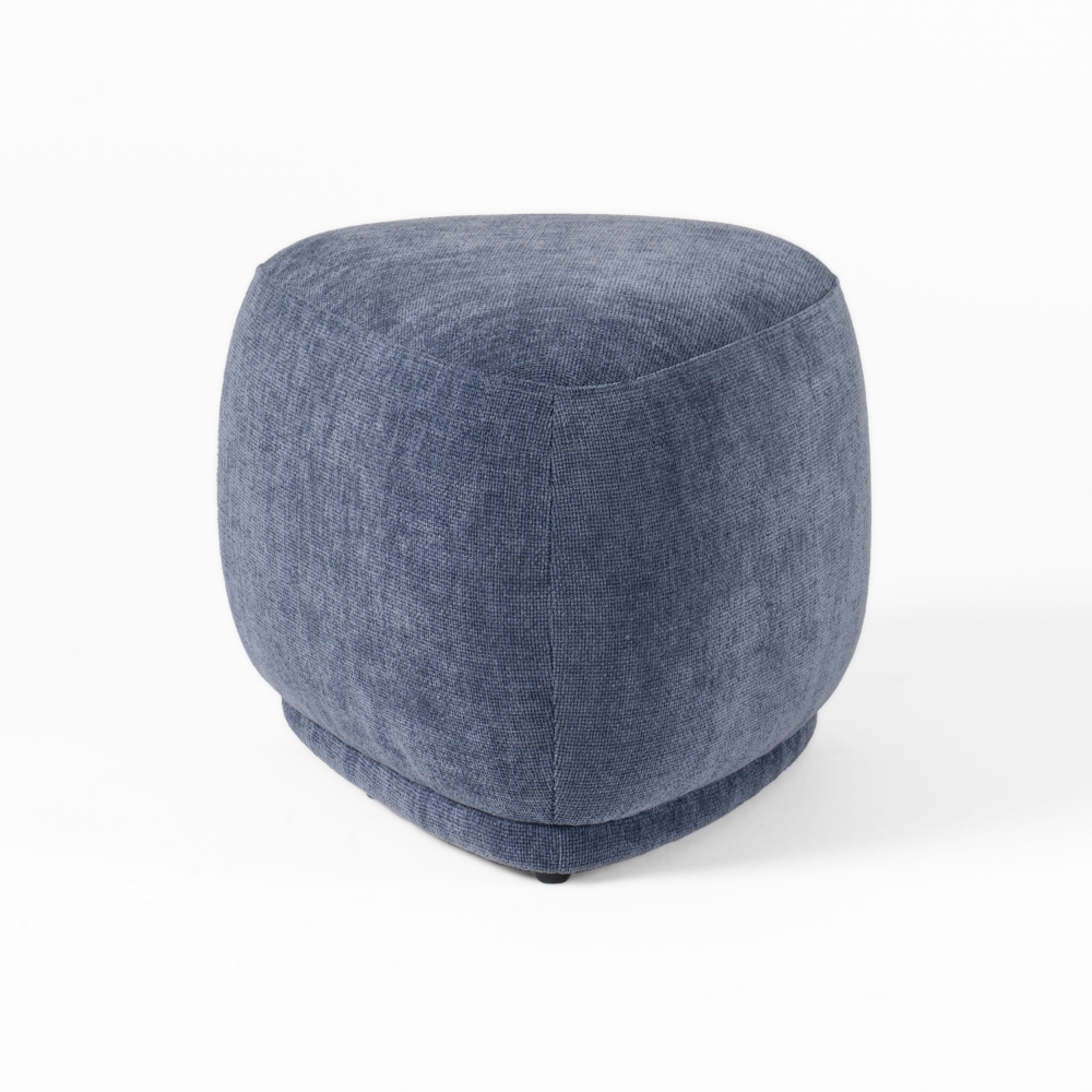 Picture of Divani Casa Kinsey - Modern Blue Small River Rock Ottoman