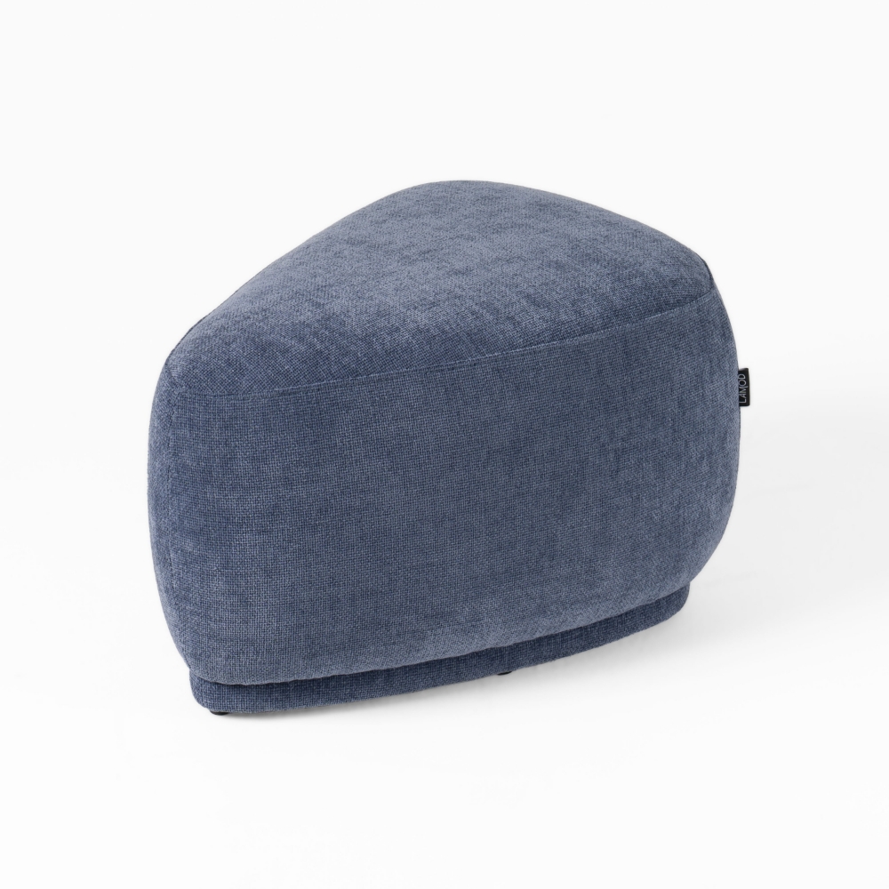 Picture of Divani Casa Kinsey - Modern Blue Small River Rock Ottoman