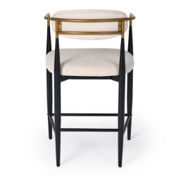 Picture of Modrest Buchtel - Mid-Century Modern Light Grey + Gold Arm + Black Counter Chair