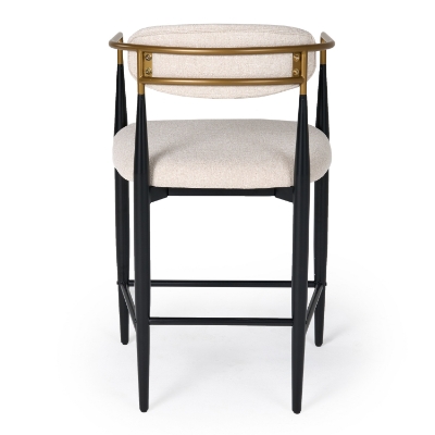 Picture of Modrest Buchtel - Mid-Century Modern Light Grey + Gold Arm + Black Counter Chair