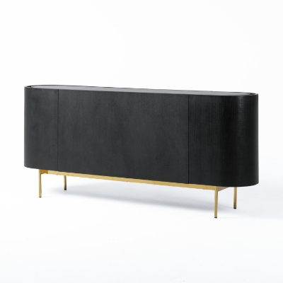 Picture of Modrest Bowie - Mid-Century Modern Black Oak + Brass Buffet