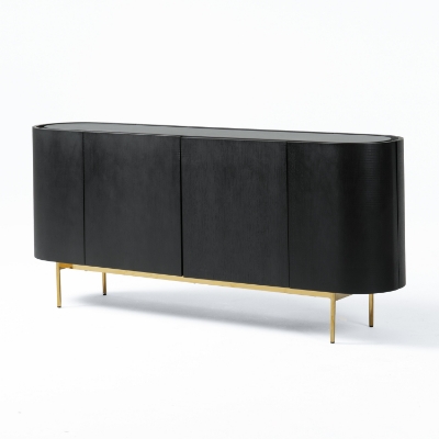 Picture of Modrest Bowie - Mid-Century Modern Black Oak + Brass Buffet