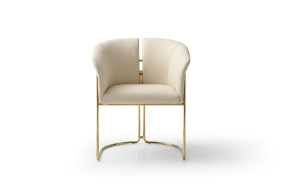 Picture of Modrest Renfew - Modern Beige Vegan Leather + Champagne Gold Dining Chair