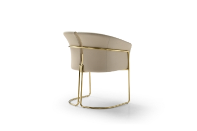 Picture of Modrest Renfew - Modern Beige Vegan Leather + Champagne Gold Dining Chair