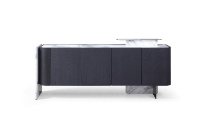 Picture of Modrest Broxburn - Modern Black Oak + Faux Marble Buffet