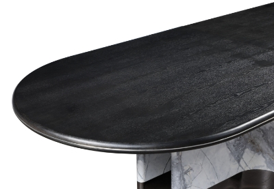 Picture of Modrest Renfew - Modern Black Oak + Faux Marble Oval Dining Table