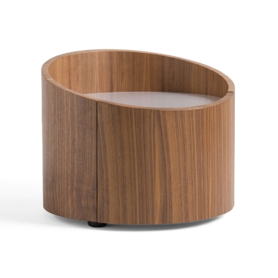 Picture of Modrest Geneva - Modern Walnut Round Nightstand