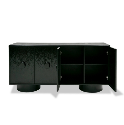 Picture of Modrest Calexico - Contemporary Black Wave Glass + Black Buffet