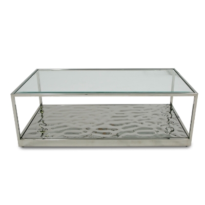 Picture of Modrest Braxton - Contemporary Clear Wave Glass Coffee Table