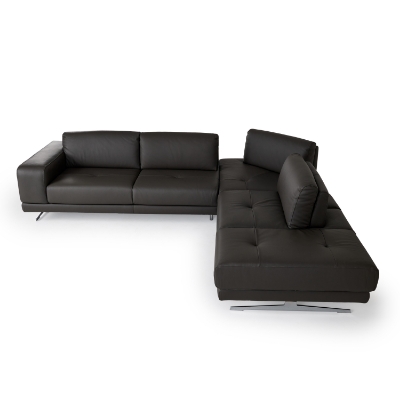 Picture of Lamod Italia Mood - Italian Grey Leather Right Facing Sectional Sofa