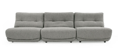 Picture of Divani Casa Basil - Modern Grey Fabric Large Sofa With 3 Electric Recliners