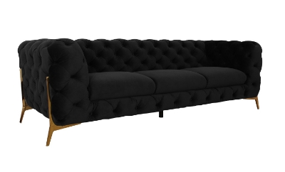 Picture of Divani Casa Quincey - Transitional Black Velvet Sofa