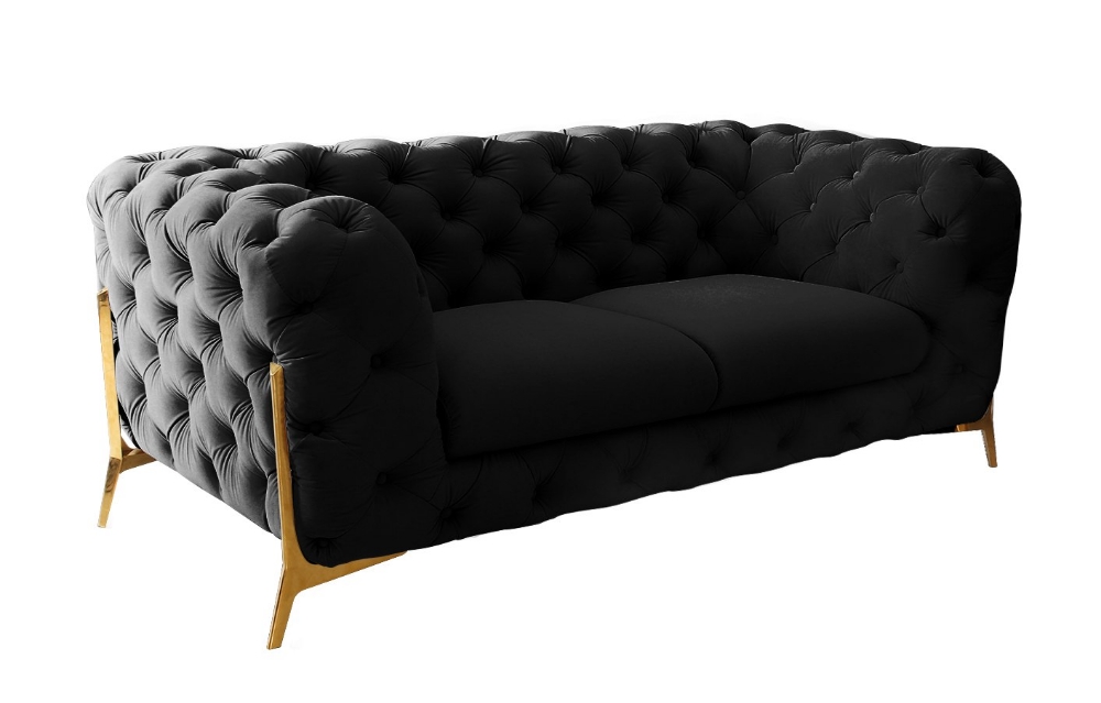 Picture of Divani Casa Quincey - Transitional Black Velvet Loveseat