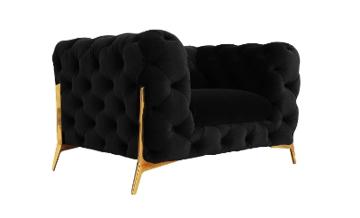 Picture of Divani Casa Quincey - Transitional Black Velvet Chair