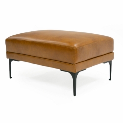 Picture of Divani Casa Jacoba - Modern Camel Leather Rectangular Ottoman