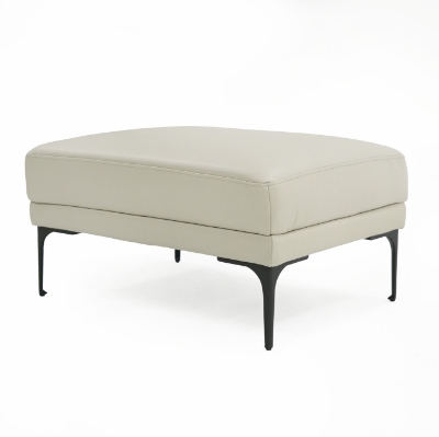 Picture of Divani Casa Jacoba - Modern Light Grey Leather Rectangular Ottoman