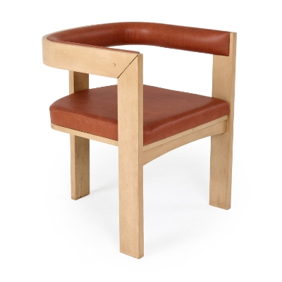 Picture of Nova Domus Oshana - Modern Rust Leatherette + White Oak Dining Chair