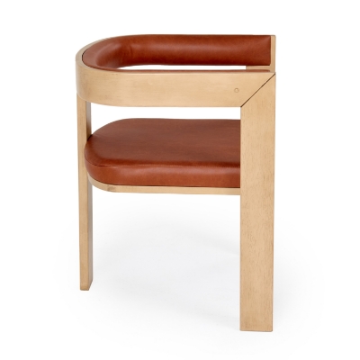 Picture of Nova Domus Oshana - Modern Rust Leatherette + White Oak Dining Chair