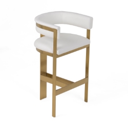 Picture of Modrest Boswell - Modern White + Matte Gold Barstool