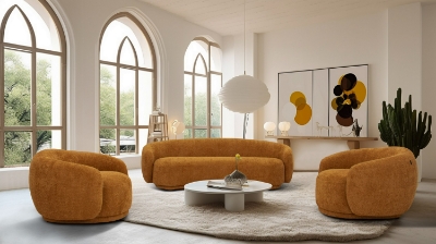 Picture of Divani Casa Andrew - Modern Orange Fabric Sofa