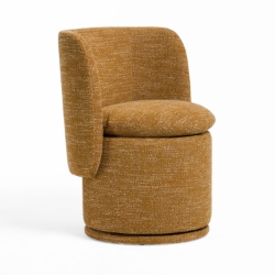 Picture of Divani Casa Norris - Modern Mustard Fabric Swivel Dining Chair