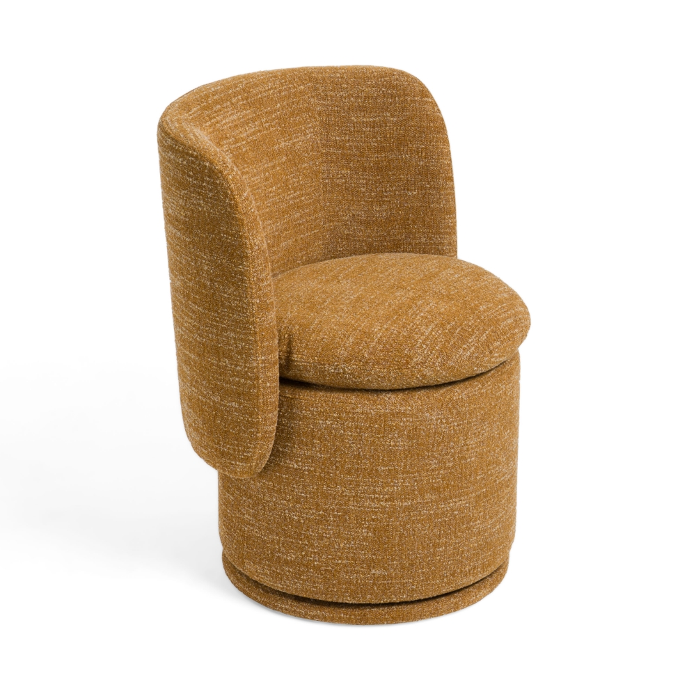 Picture of Divani Casa Norris - Modern Mustard Fabric Swivel Dining Chair