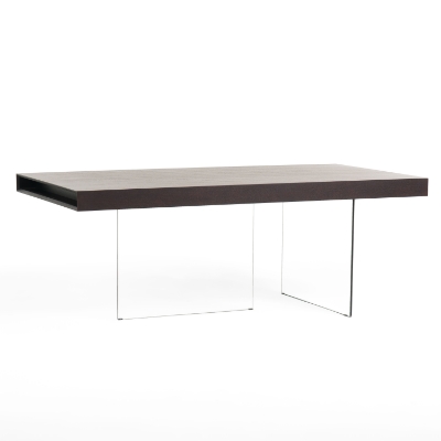 Picture of Modrest Encino - Modern Timber Chocolate & Glass Dining Table