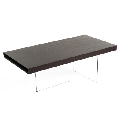 Picture of Modrest Encino - Modern Timber Chocolate & Glass Dining Table